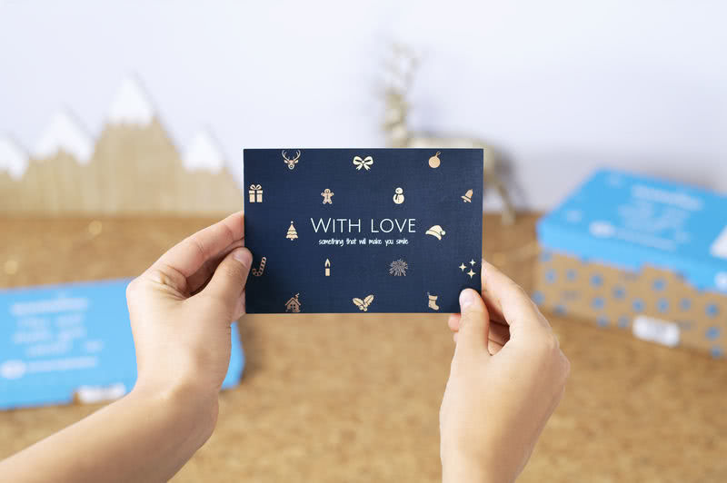 cadeau personnalisé avec carte par courrier